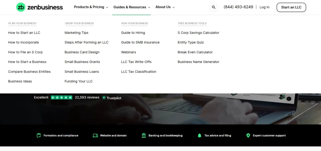 ZenBusiness  Features